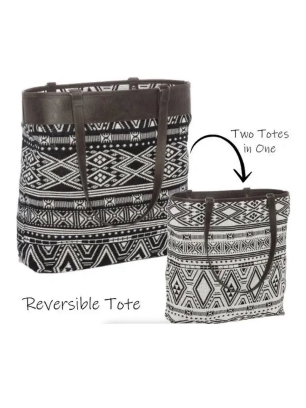 Thirty-One Jewell Rio Weave Tote & Matching Zipper Pouch Set Boho Aztec